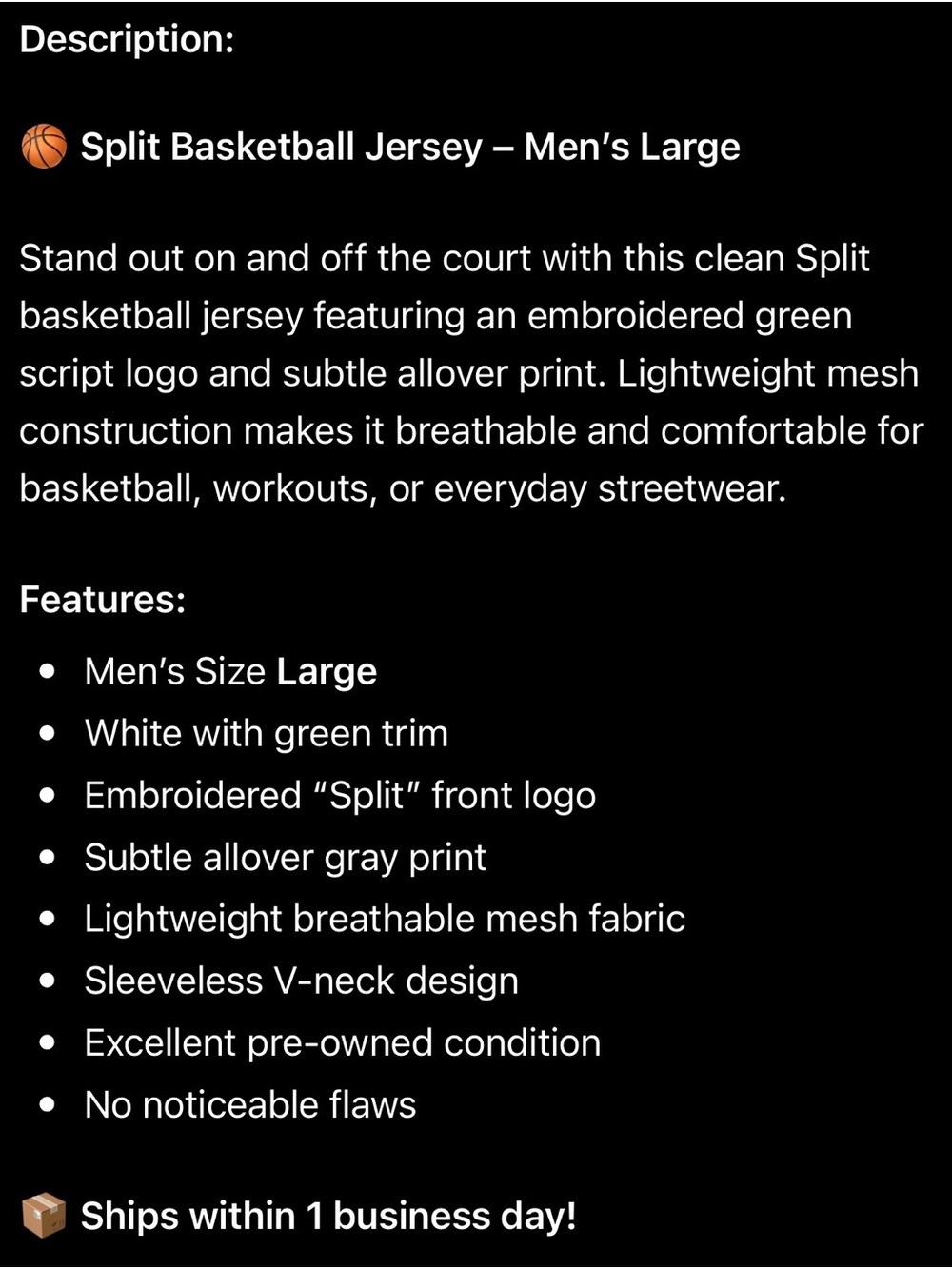 split White and Green Mesh Sleeveless Jersey - Picture 3 of 3